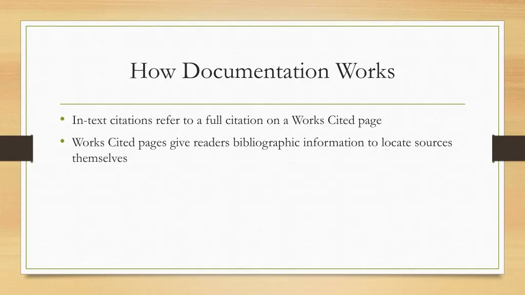 how documentation works