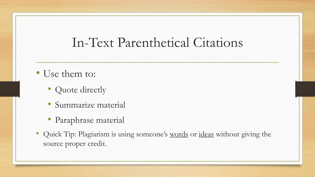 in text parenthetical citations