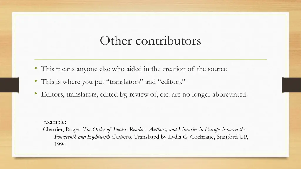 other contributors