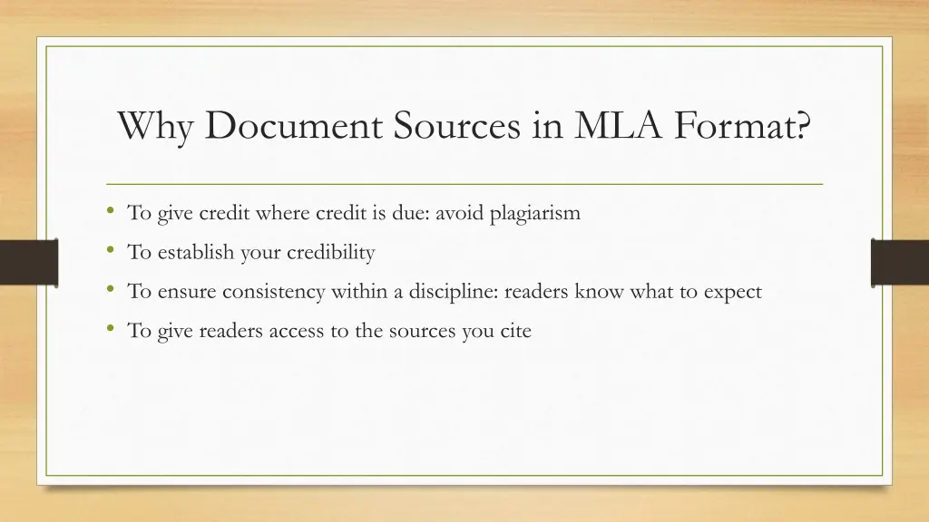 why document sources in mla format