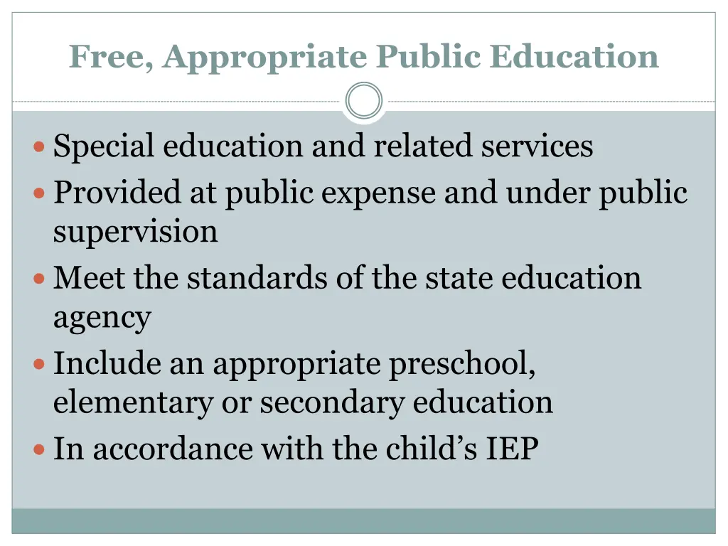 free appropriate public education