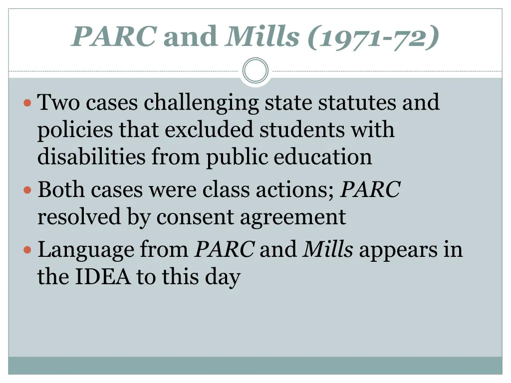 parc and mills 1971 72