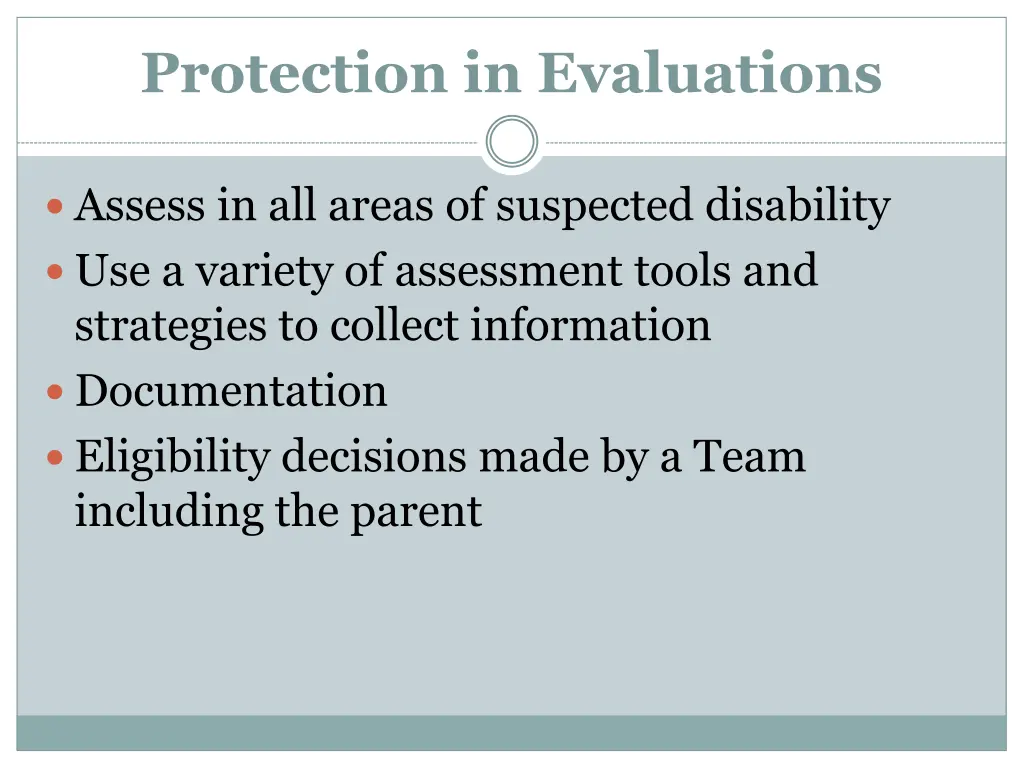 protection in evaluations 1