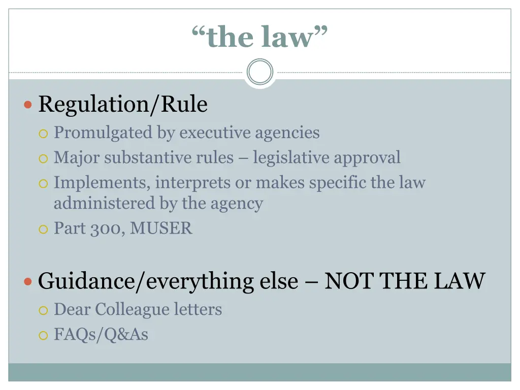 the law