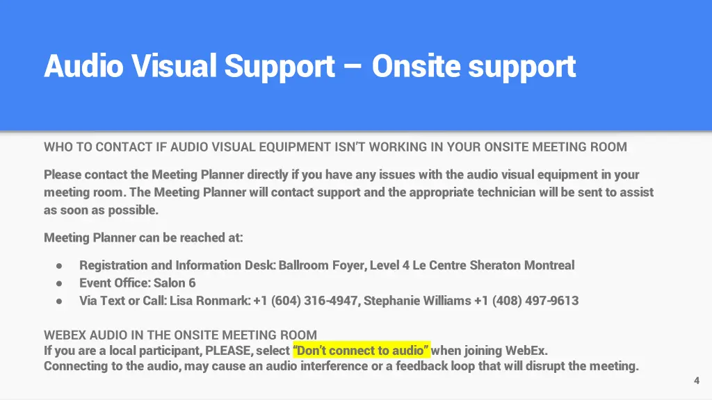 audio visual support onsite support