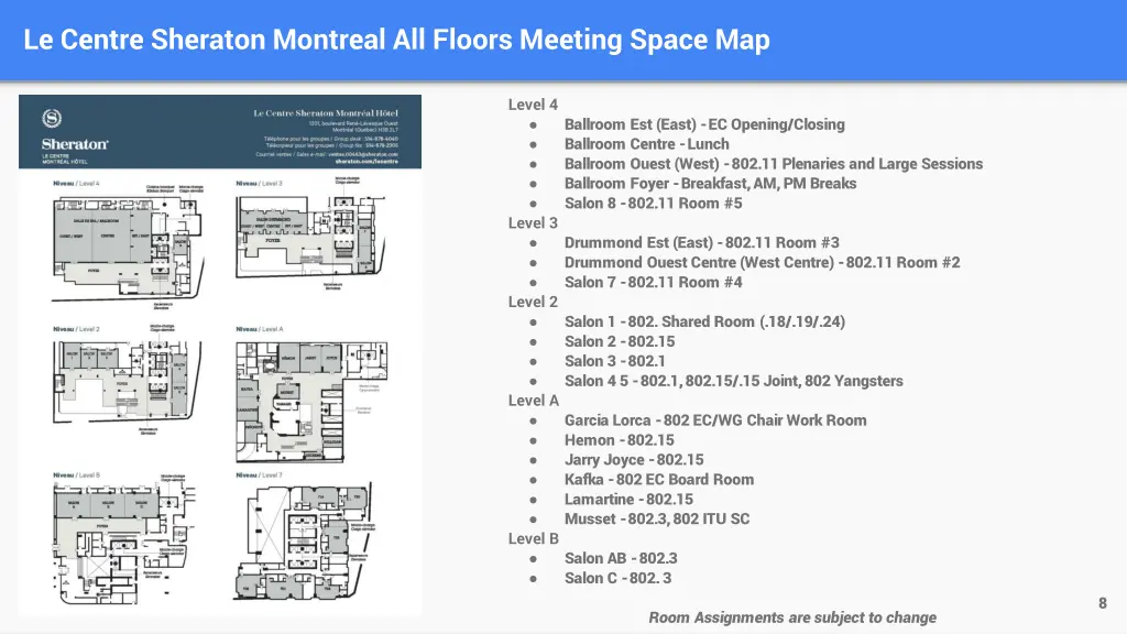 le centre sheraton montreal all floors meeting