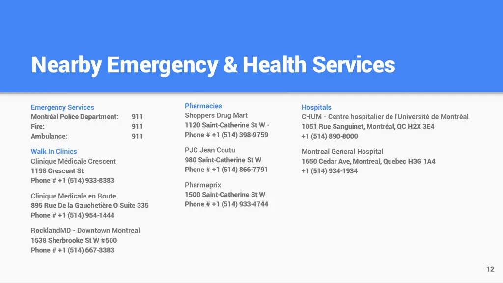 nearby emergency health services