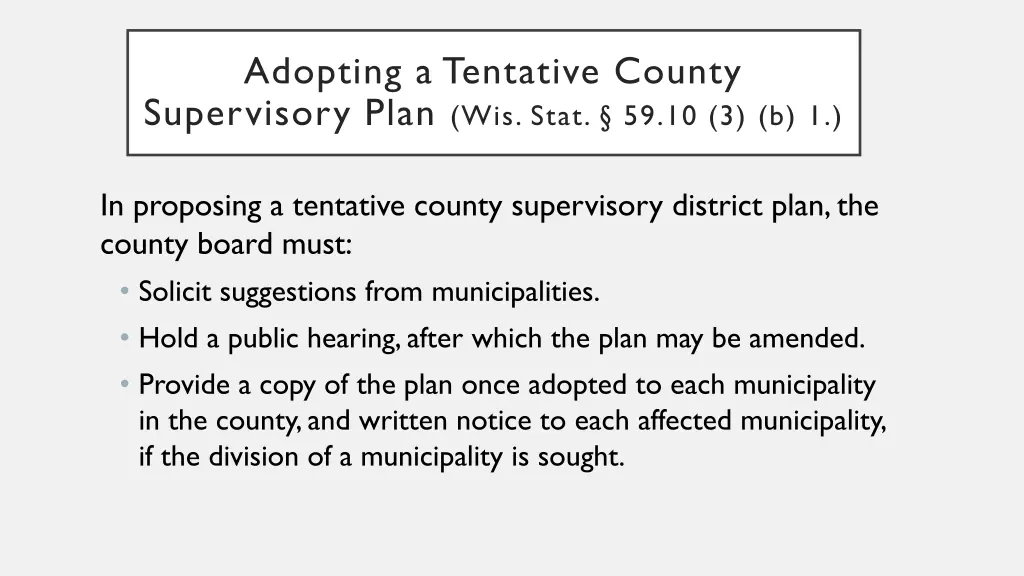 adopting a tentative county supervisory plan