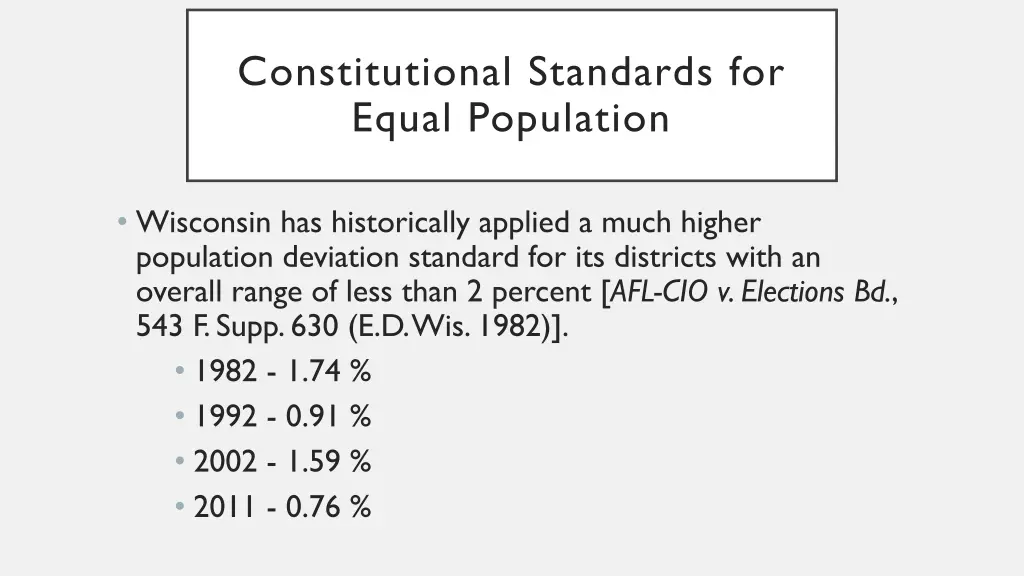 constitutional standards for equal population 2