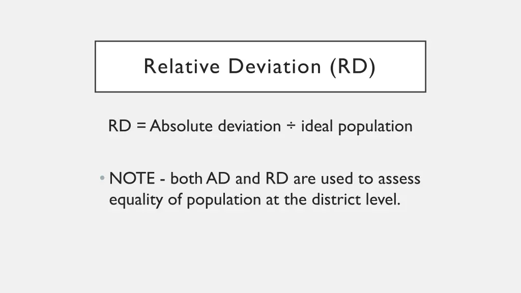 relative deviation rd