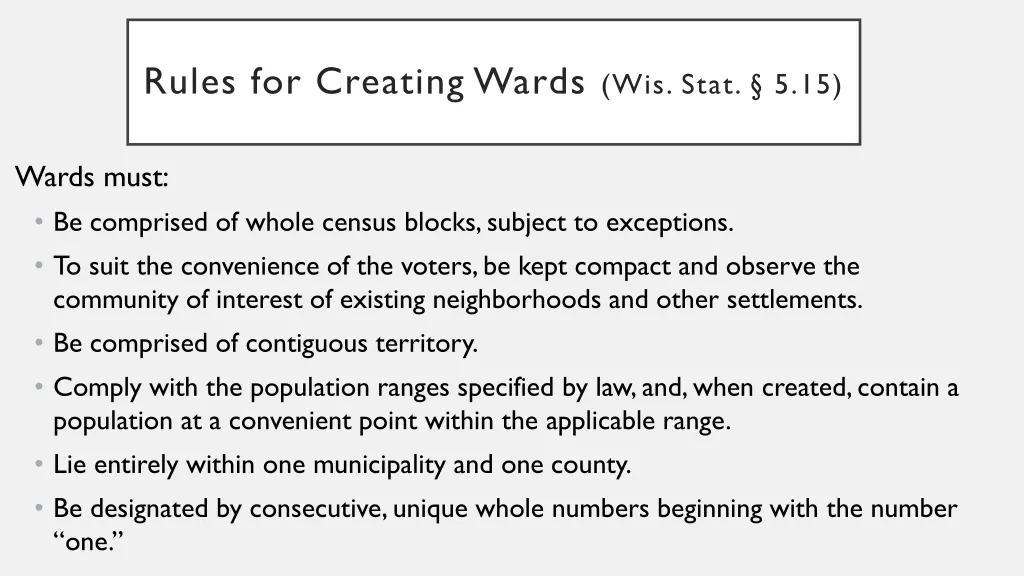 rules for creating wards wis stat 5 15