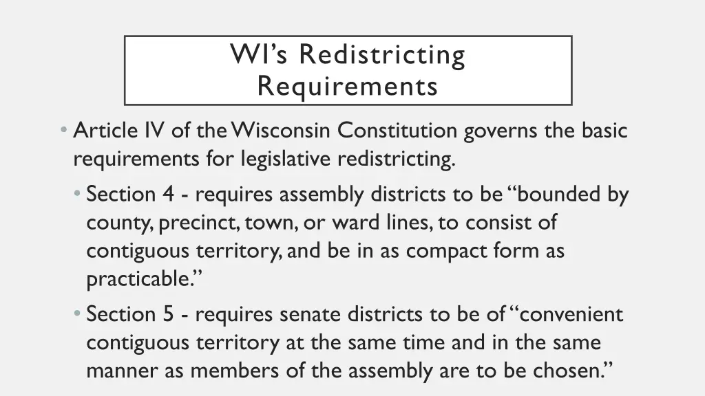 wi s redistricting requirements