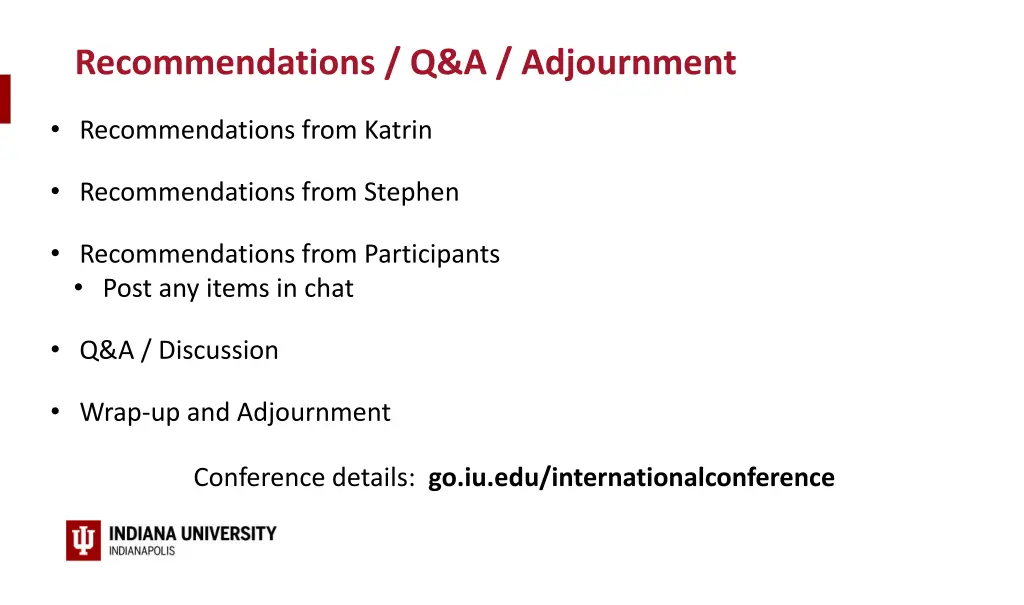 recommendations q a adjournment