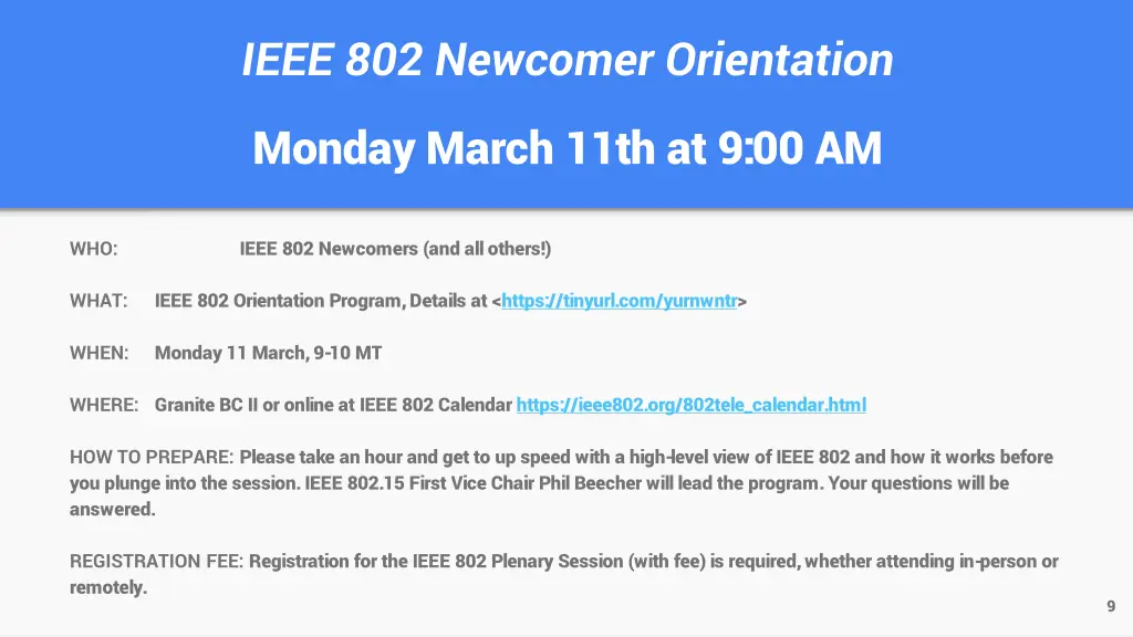 ieee 802 newcomer orientation