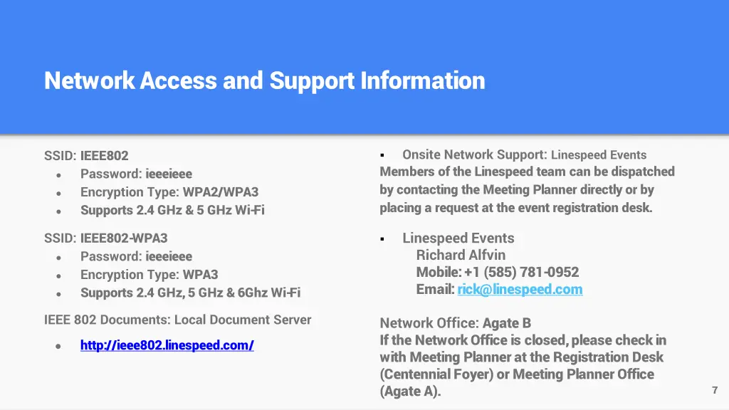 network access and support information