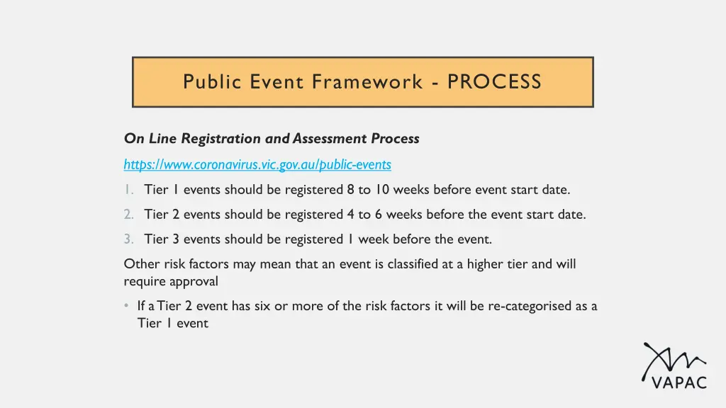 public event framework process