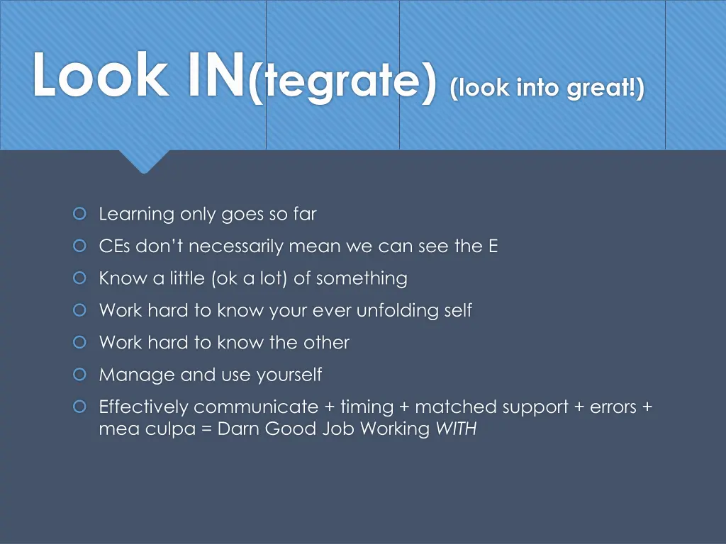 look in tegrate look into great