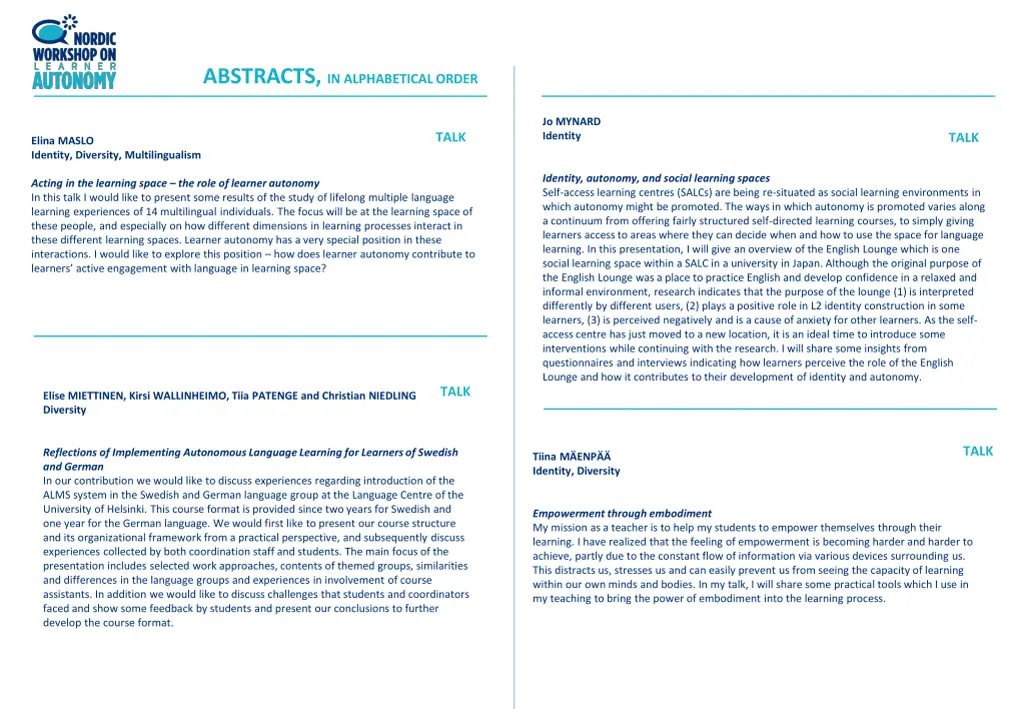 abstracts in alphabetical order 4