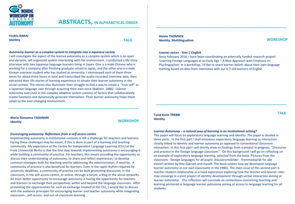 abstracts in alphabetical order 5