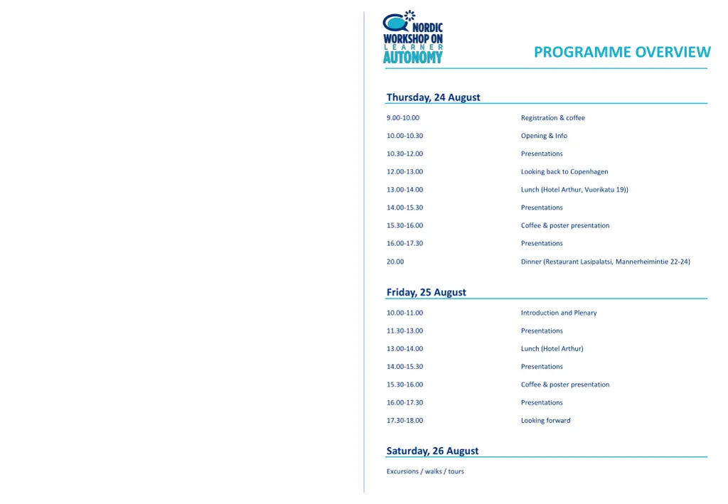 programme overview