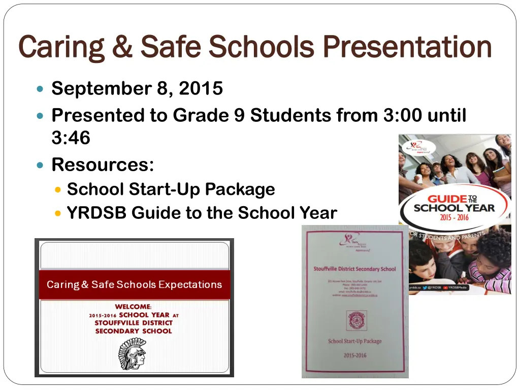 caring safe schools presentation caring safe