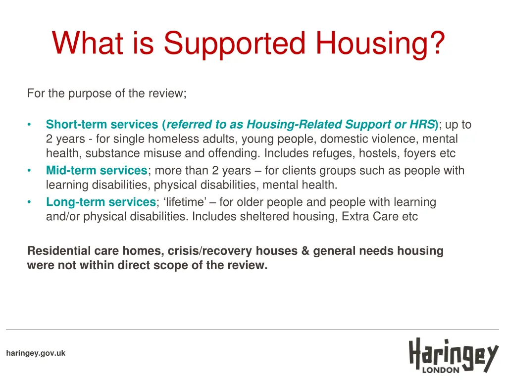 what is supported housing