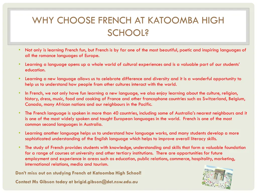 why choose french at katoomba high school