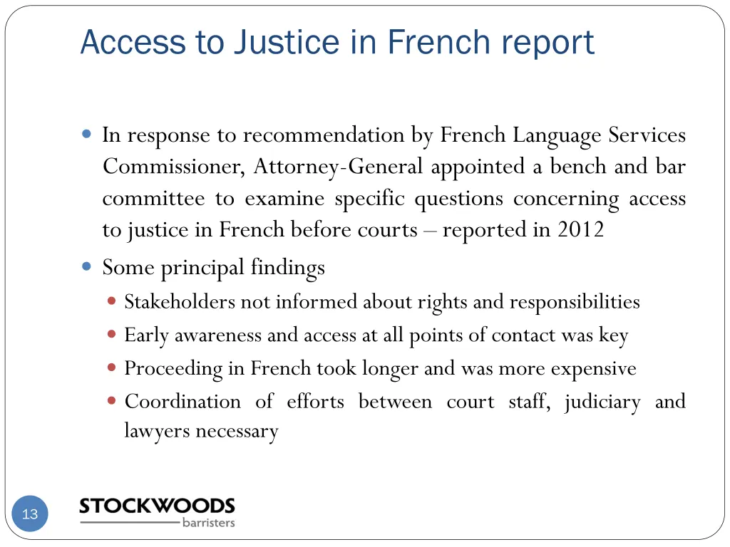 access to justice in french report