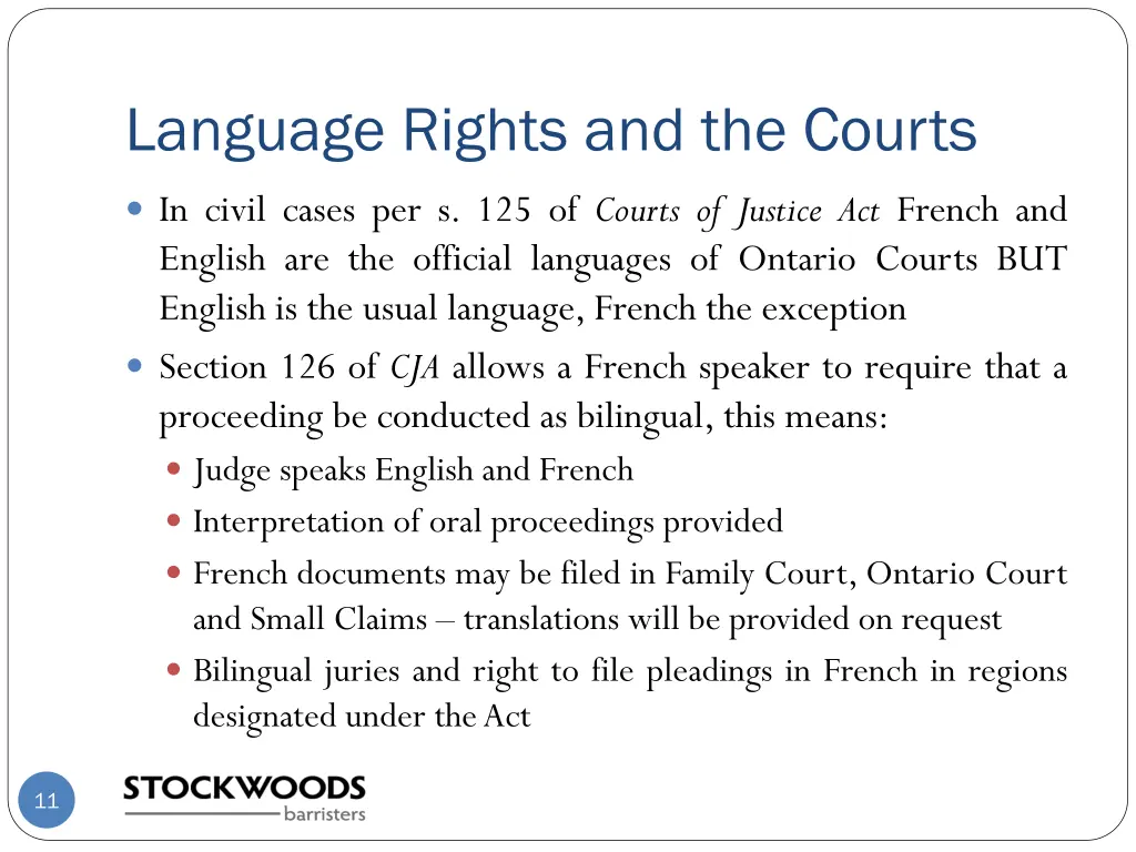 language rights and the courts 1