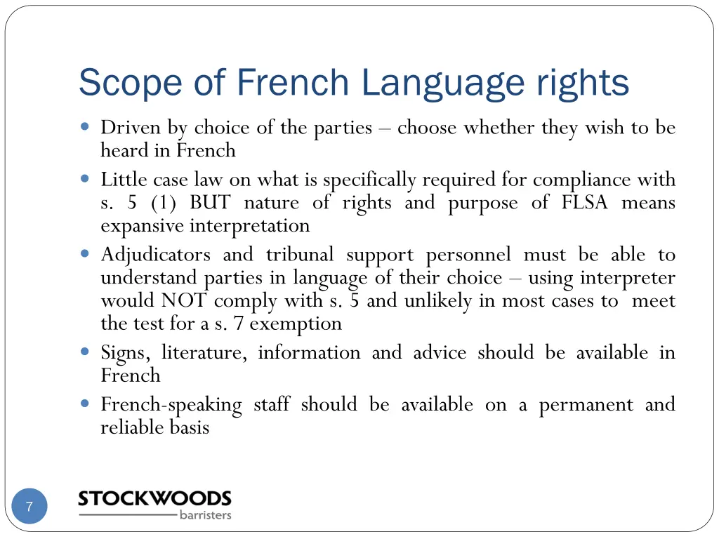 scope of french language rights