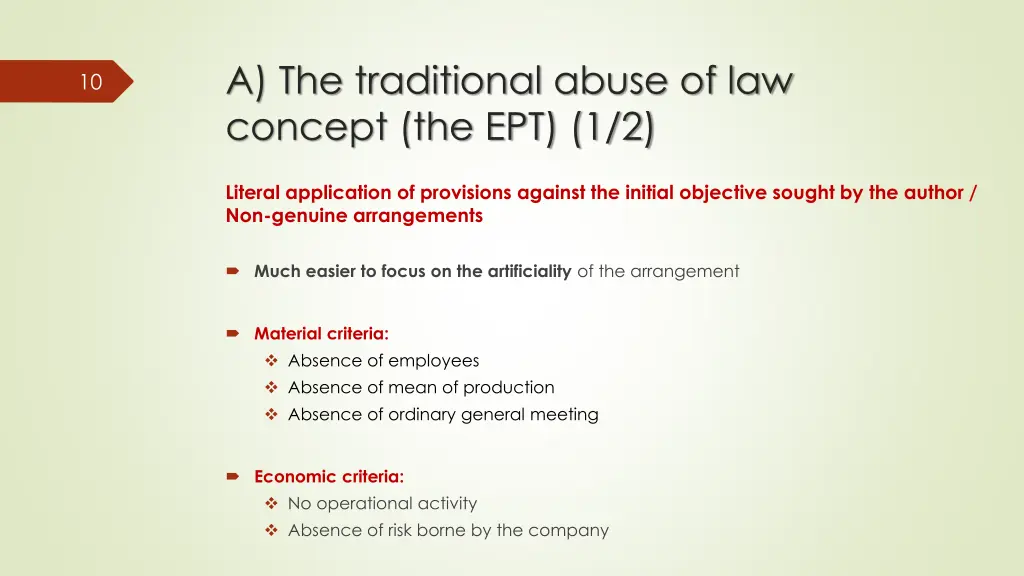 a the traditional abuse of law concept the ept 1 2