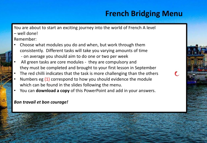 french bridging menu