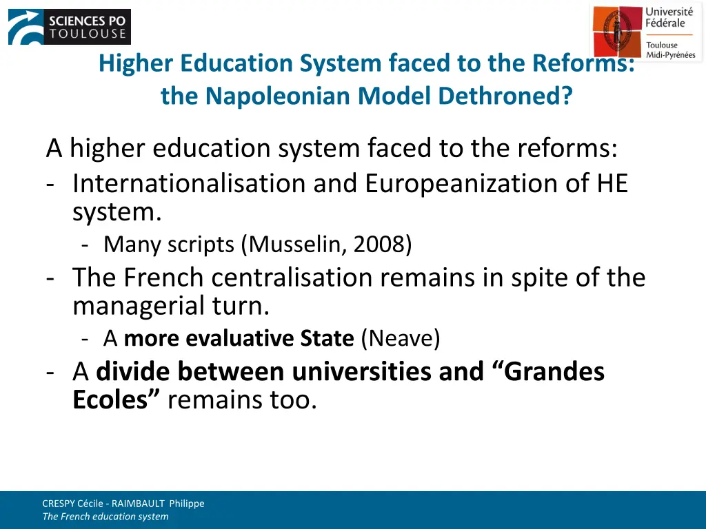 higher education system faced to the reforms 1