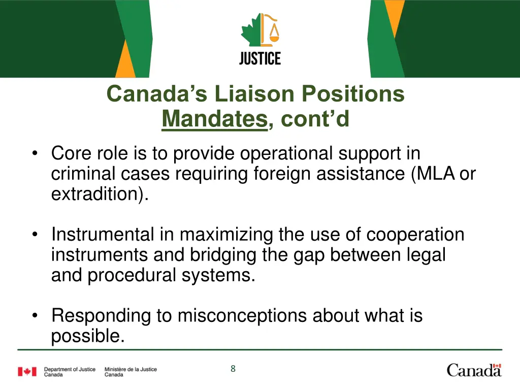 canada s liaison positions mandates cont d core