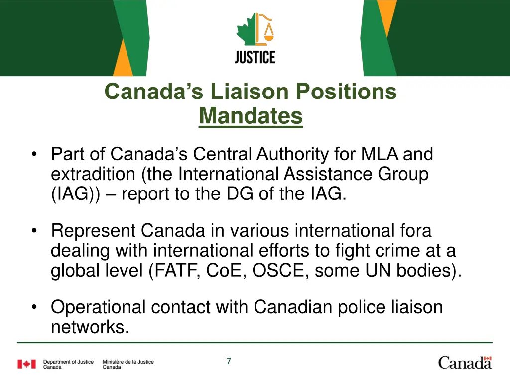 canada s liaison positions mandates part