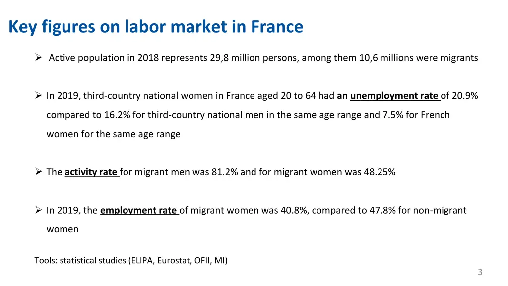 key figures on labor market in france