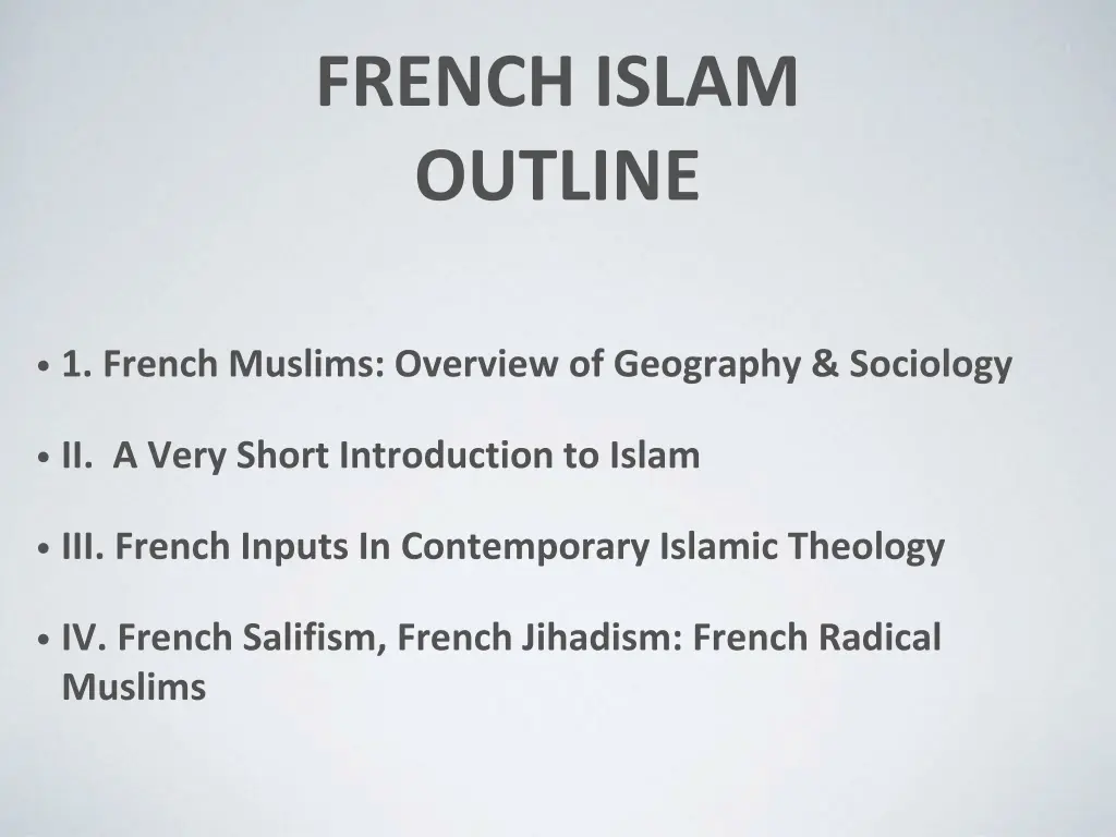 french islam outline