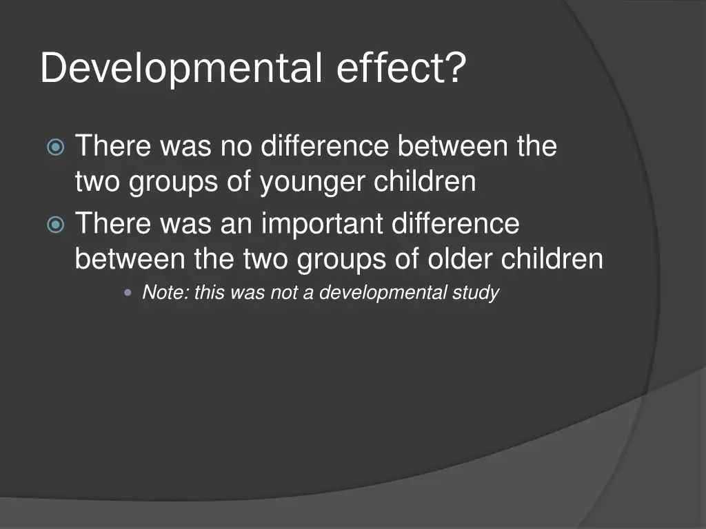 developmental effect