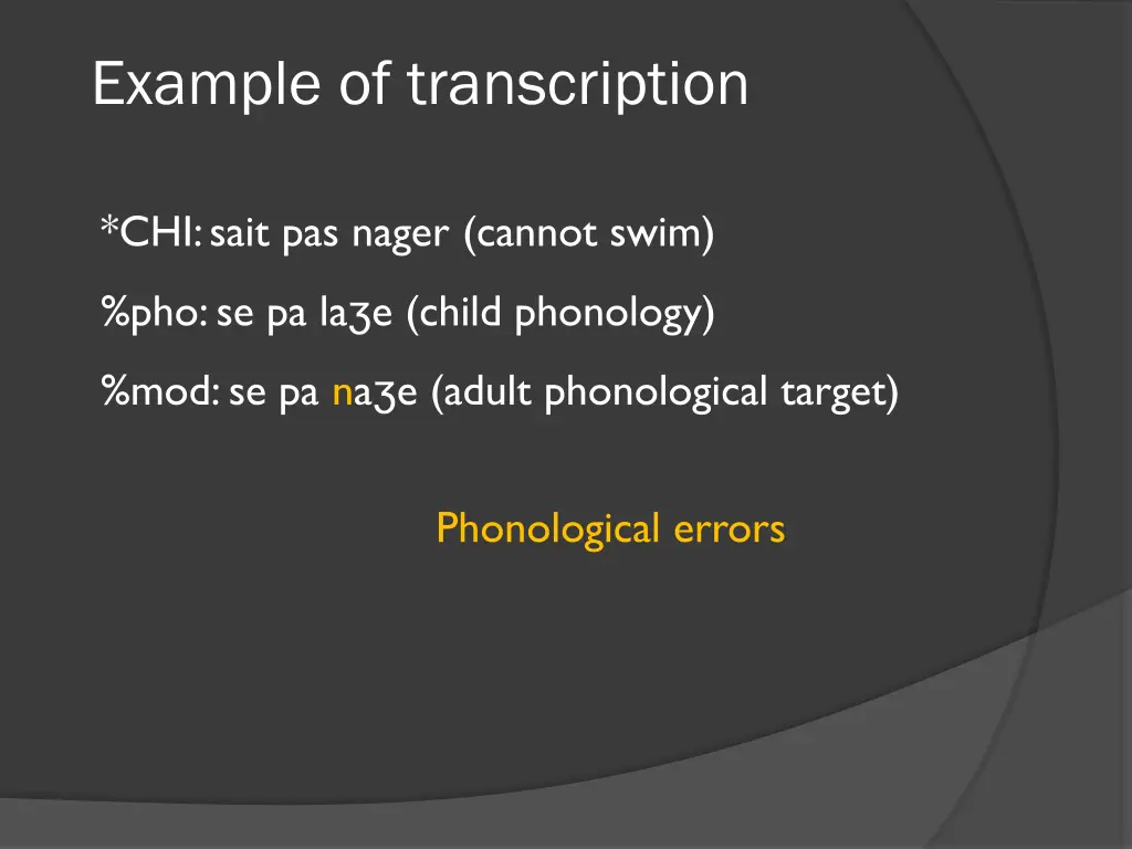 example of transcription