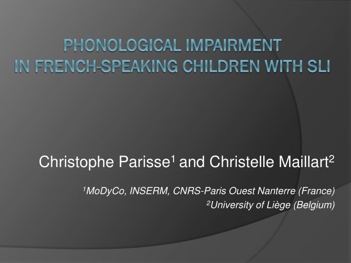 phonological impairment phonological impairment