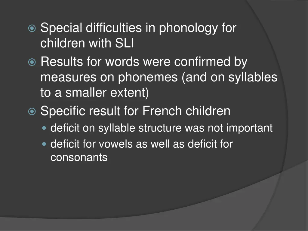 special difficulties in phonology for children