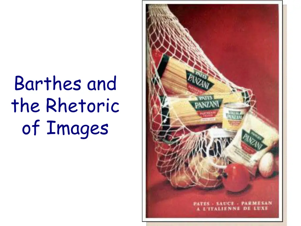 barthes and the rhetoric of images