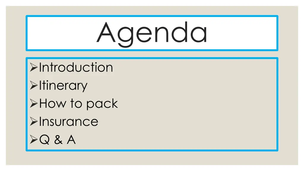 agenda