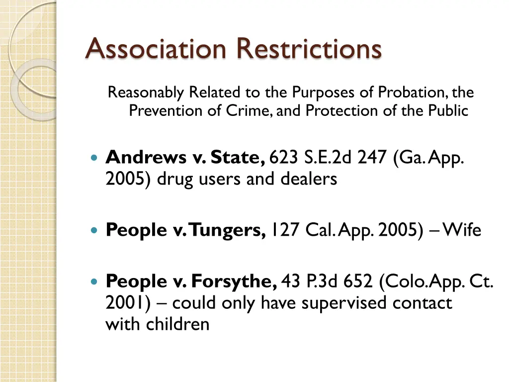 association restrictions