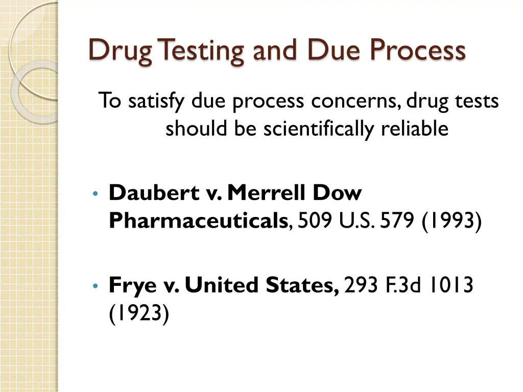 drug testing and due process