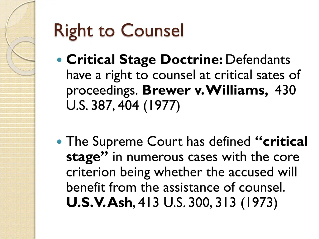 right to counsel