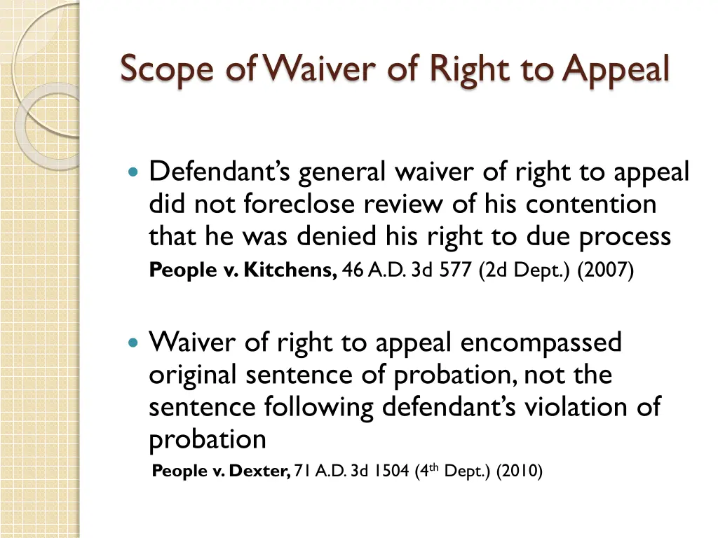 scope of waiver of right to appeal