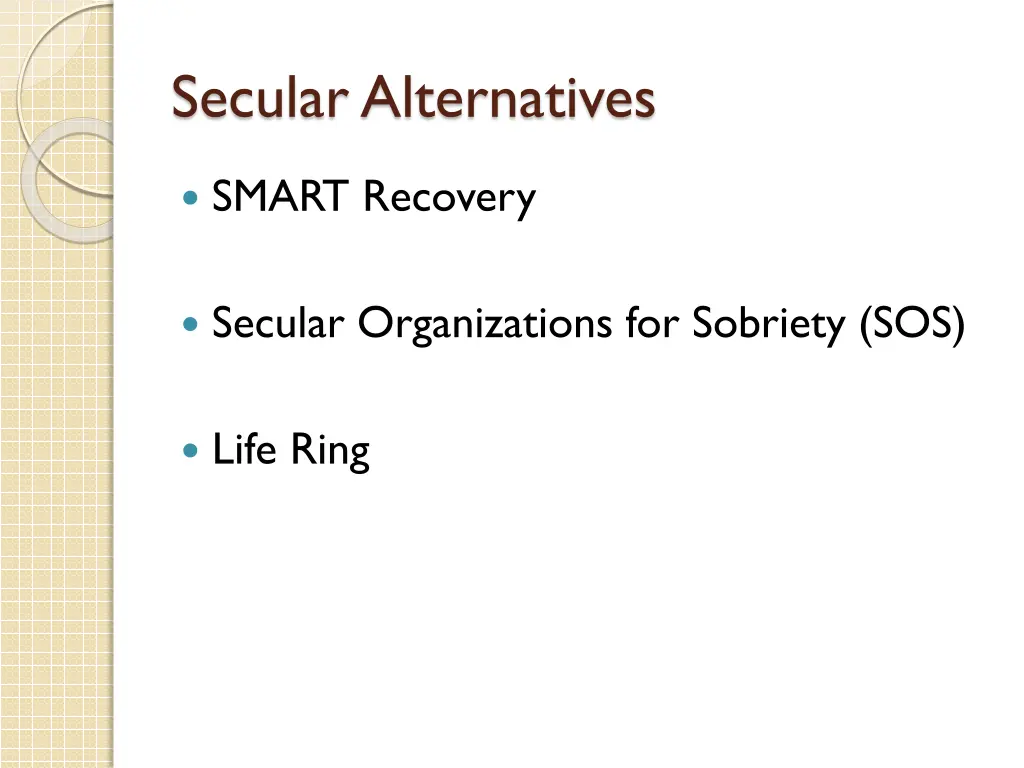 secular alternatives