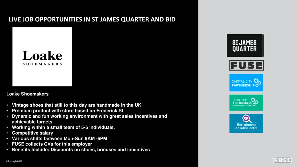 live job opportunities in st james quarter and bid 3