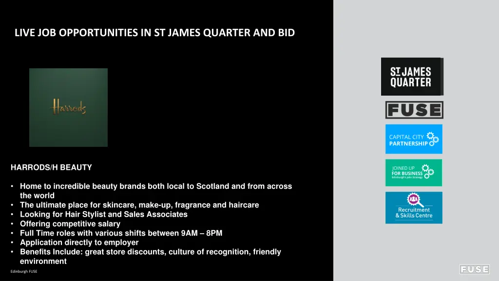 live job opportunities in st james quarter and bid 5